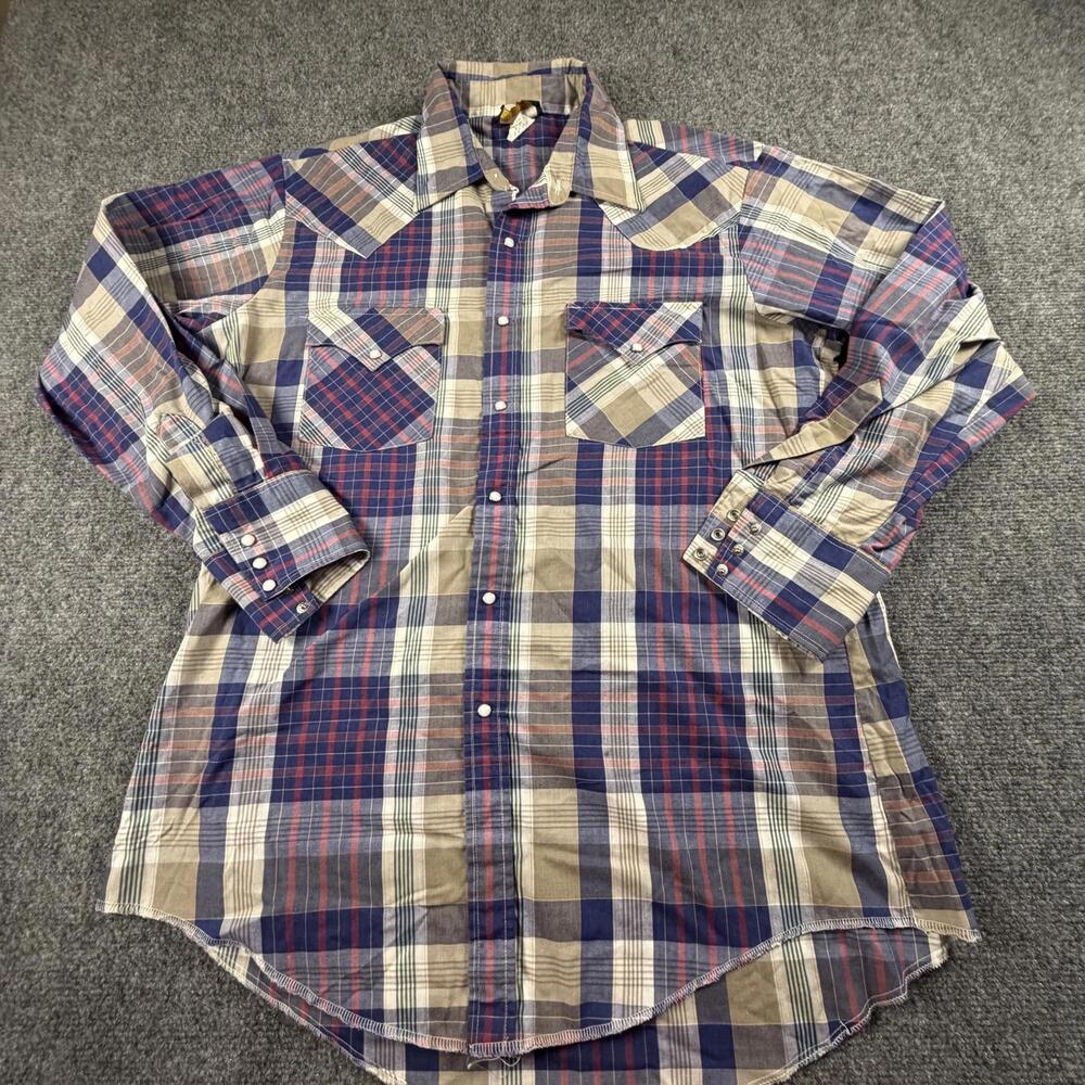 Holt Quality Western Wear Men's Plaid Casual Shirt Large #1370‎